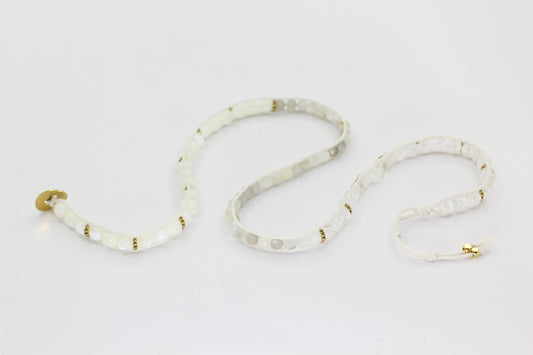 Zen Crystal Quartz, Moonstone & Mother of Pearl Bracelet