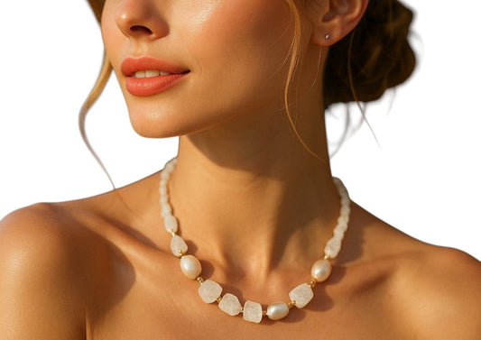Mona Pearl and Crystal Quartz Necklace