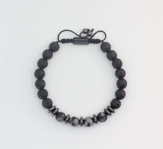 Kar Obsidyen, Lav Taşı ve Hematit Bileklik