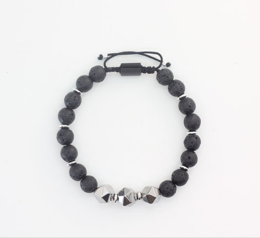 Hematite and Lava Stone Bracelet
