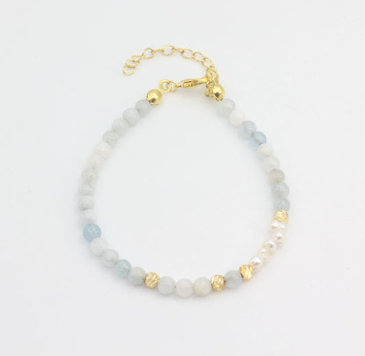 Ocean Aquamarine & Pearl Bracelet