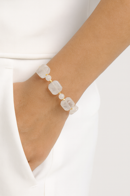 Moonlight Kristal Kuvars & Selenit Bileklik