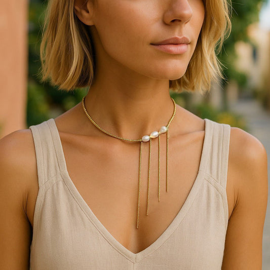 Glow of Nature Pearl & Hematite Necklace