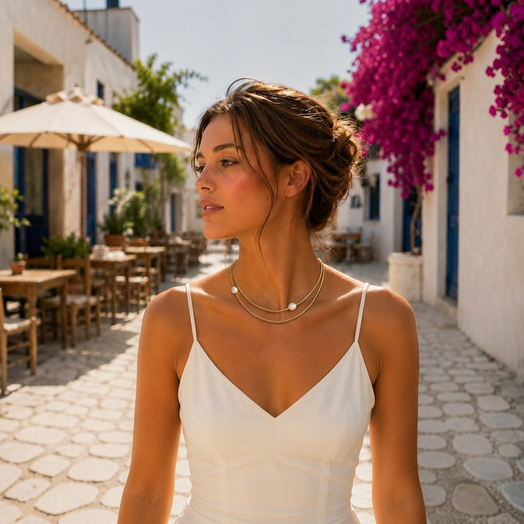 Gemina Pearl & Hematite Necklace