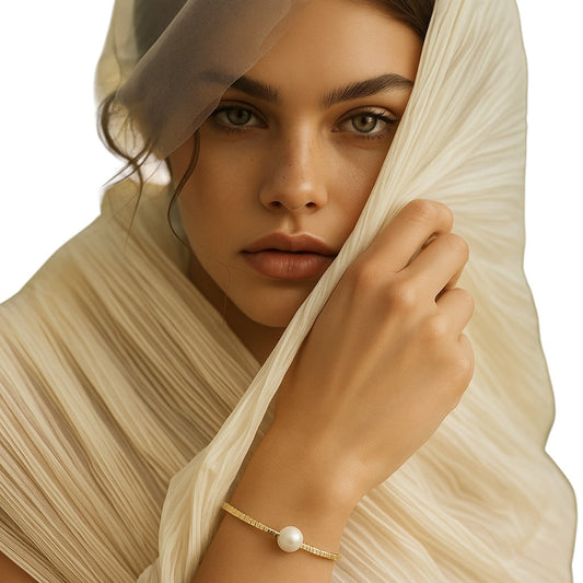 Elegant İnci & Hematit Bileklik