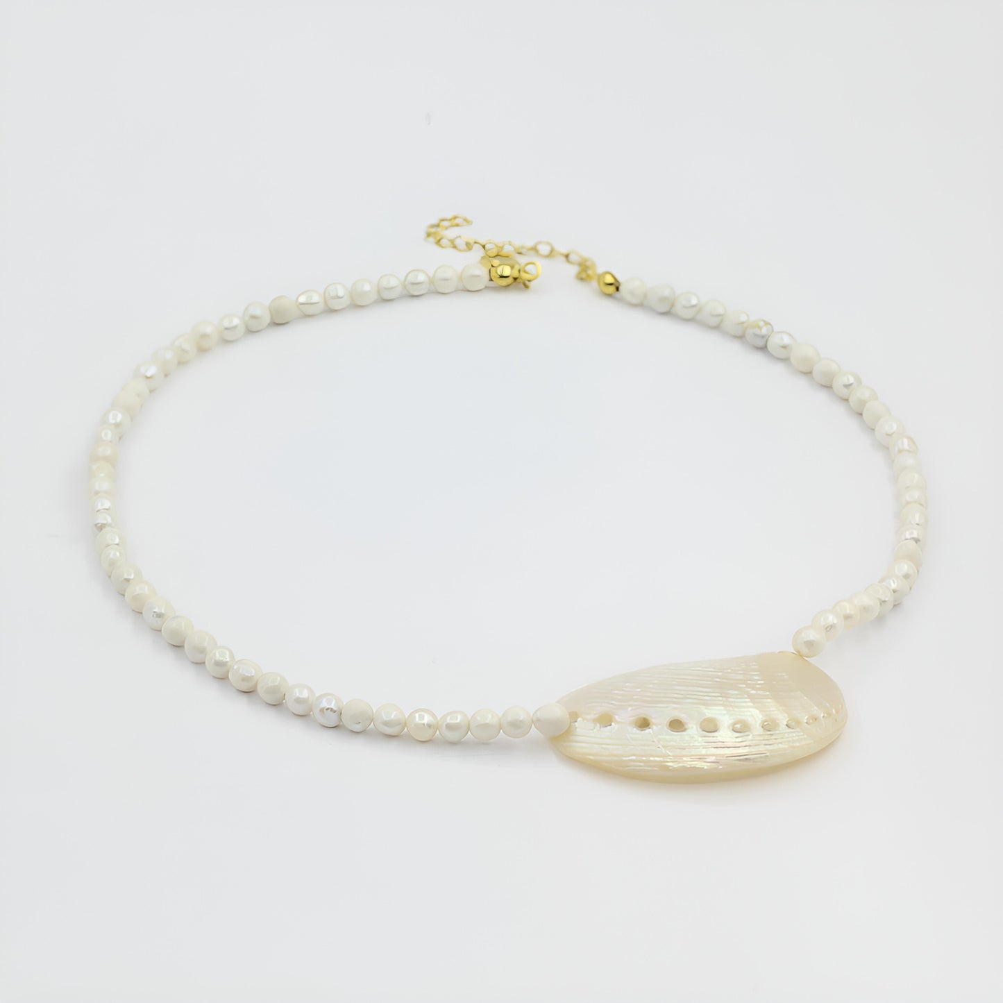 Elegance of Nature Mussel Shell & Pearl Necklace