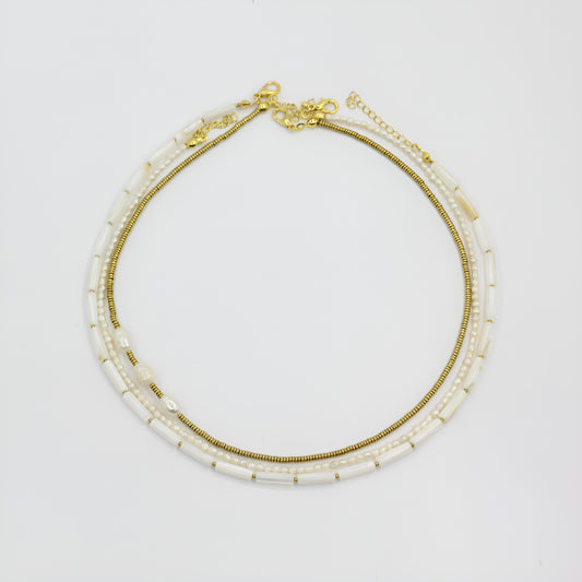 Harmony Mother-of-Pearl, Pearl & Hematite Necklace