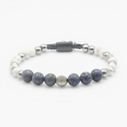 Blue Coral, Howlite, and Hematite Bracelet