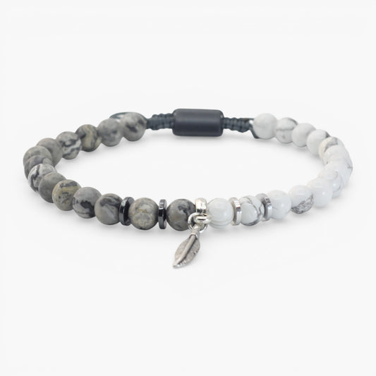 Gray Jasper and Howlite Bracelet