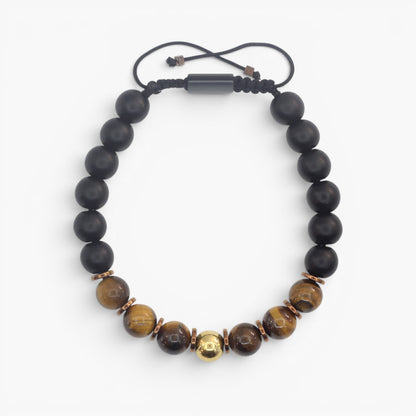 Tiger Eye, Onyx and Hematite Bracelet