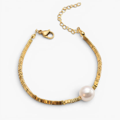 Elegant Pearl & Hematite Bracelet