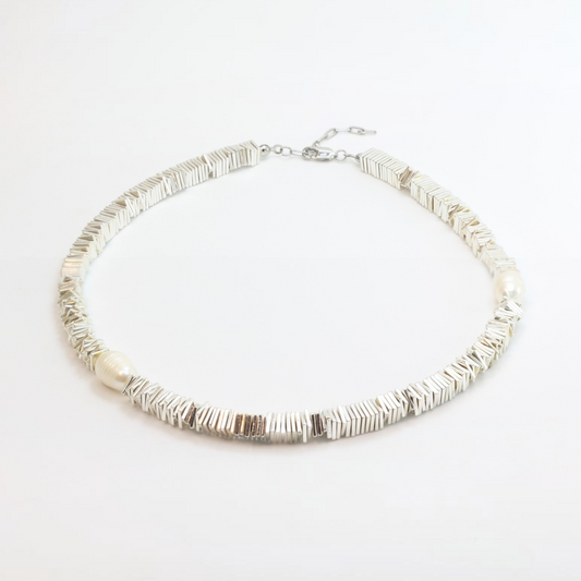 Shadowlight Hematite & Pearl Necklace
