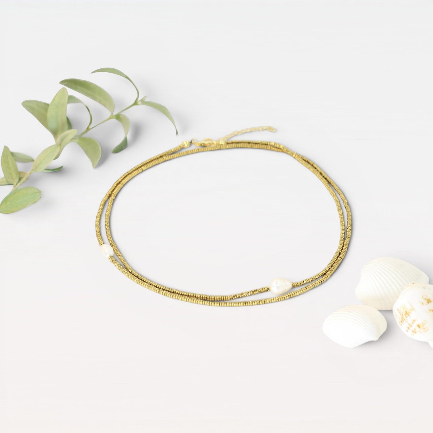 Gemina Pearl & Hematite Necklace