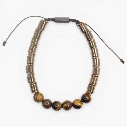 Tiger Eye and Hematite Bracelet