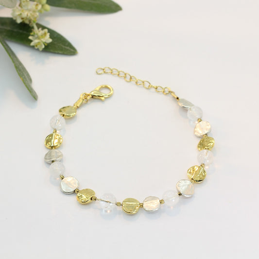 Nerida Brass and Quartz Bracelet