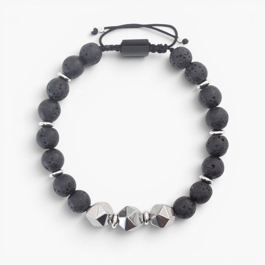 Hematite and Lava Stone Bracelet