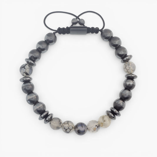 Smoky Agate and Hematite Bracelet