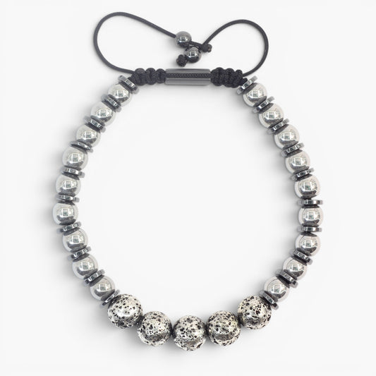 Electro Lava Stone and Hematite Bracelet
