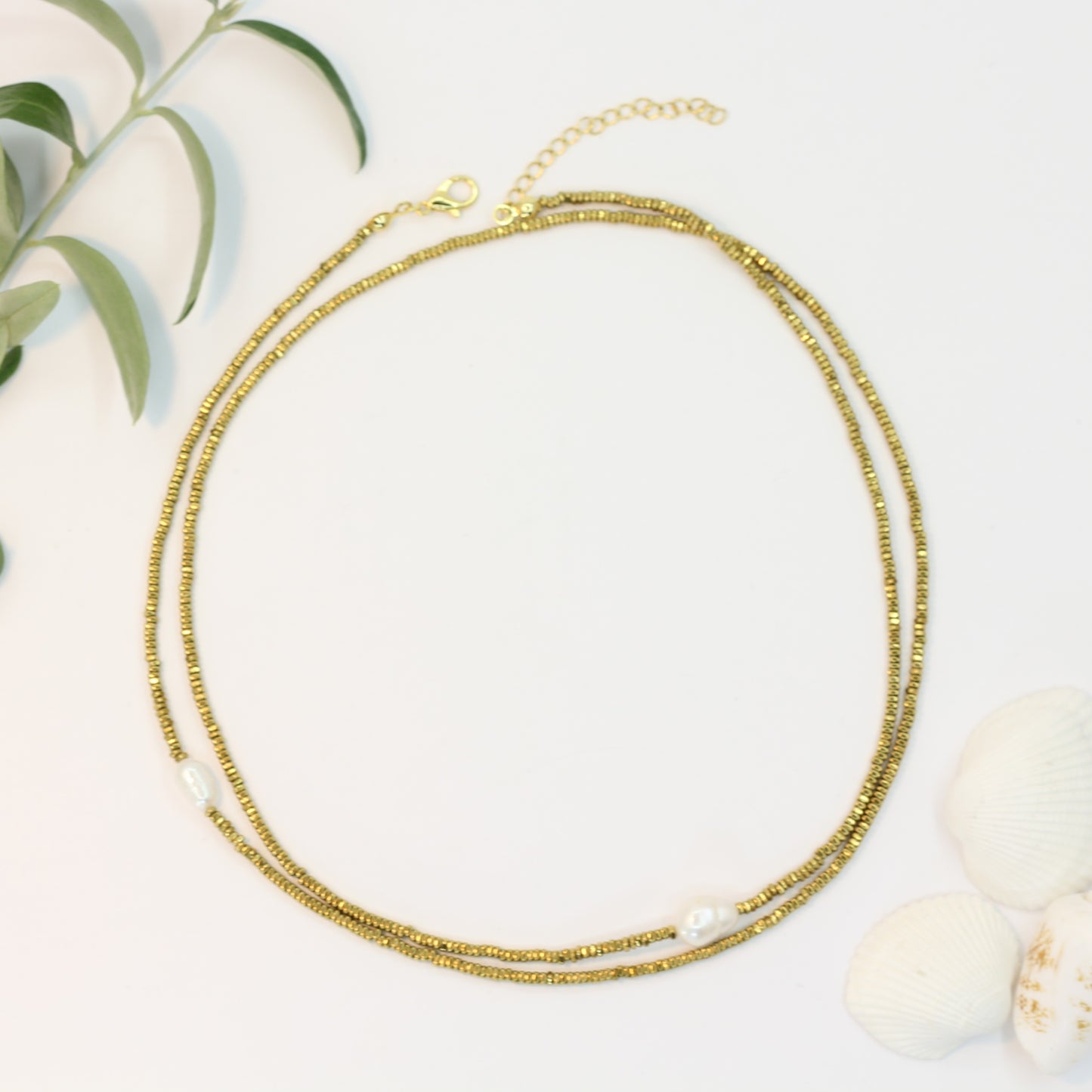 Gemina Pearl & Hematite Necklace