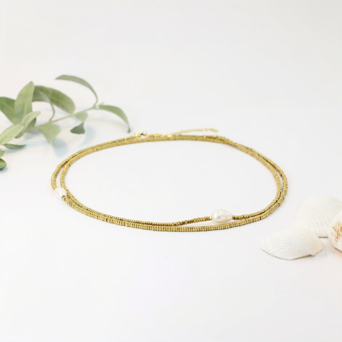 Gemina Pearl & Hematite Necklace