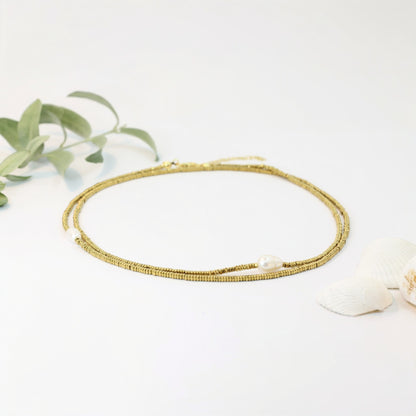 Gemina Pearl & Hematite Necklace