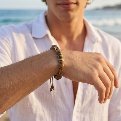 Tibetan Agate and Hematite Bracelet