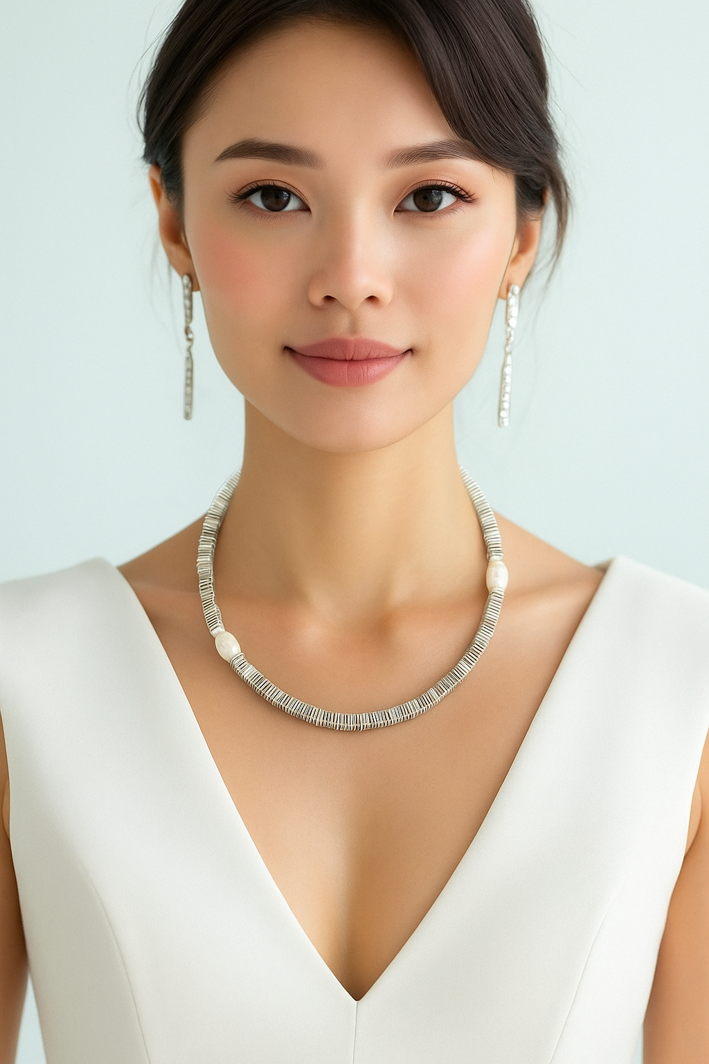 Shadowlight Hematite & Pearl Necklace