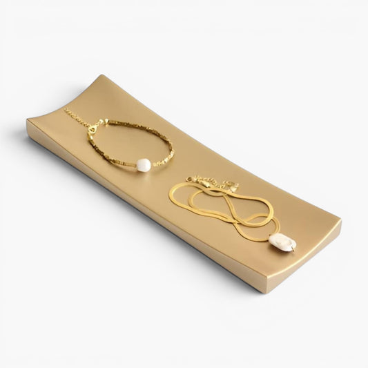 Nova Altın Ahşap Kalemlik ve Takı Tepsisi