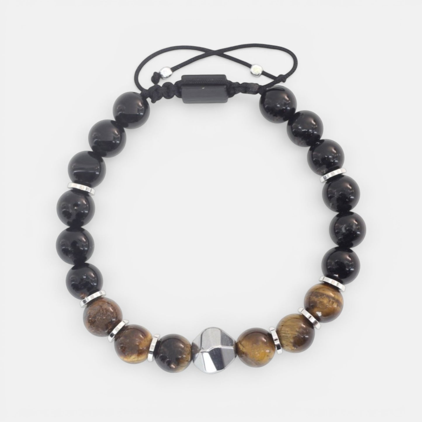 Tiger Eye, Onyx and Hematite Bracelet