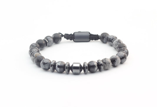 Obsidyen ve Hematit Bileklik