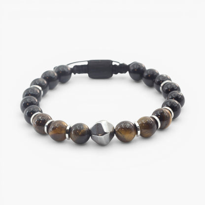 Tiger Eye, Onyx and Hematite Bracelet