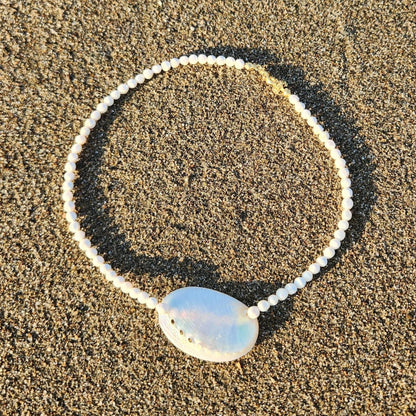 Elegance of Nature Mussel Shell & Pearl Necklace