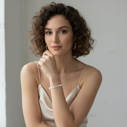 Aurelia Silver Color Brass Bracelet