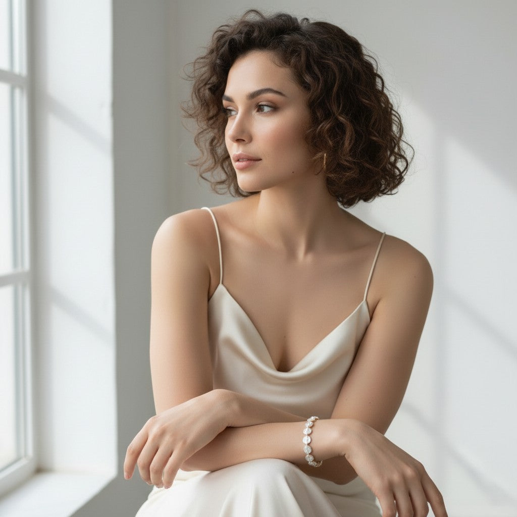 Aurelia Silver Color Brass Bracelet
