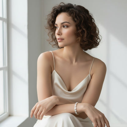 Aurelia Silver Color Brass Bracelet