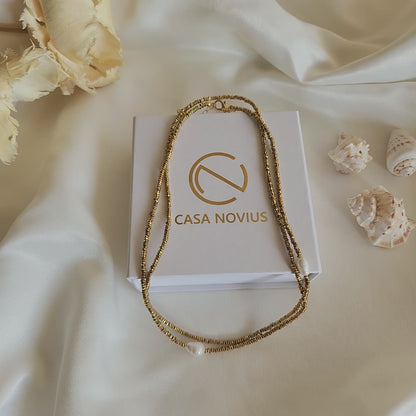 Gemina Pearl İnci & Hematit Kolye