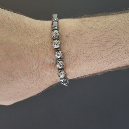 Elektro Lav Taşı ve Hematit Bileklik