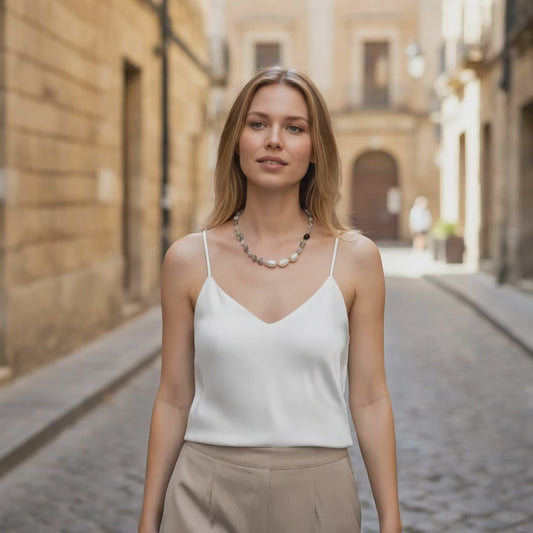 Night & Day Rutile Quartz & Pearl Necklace